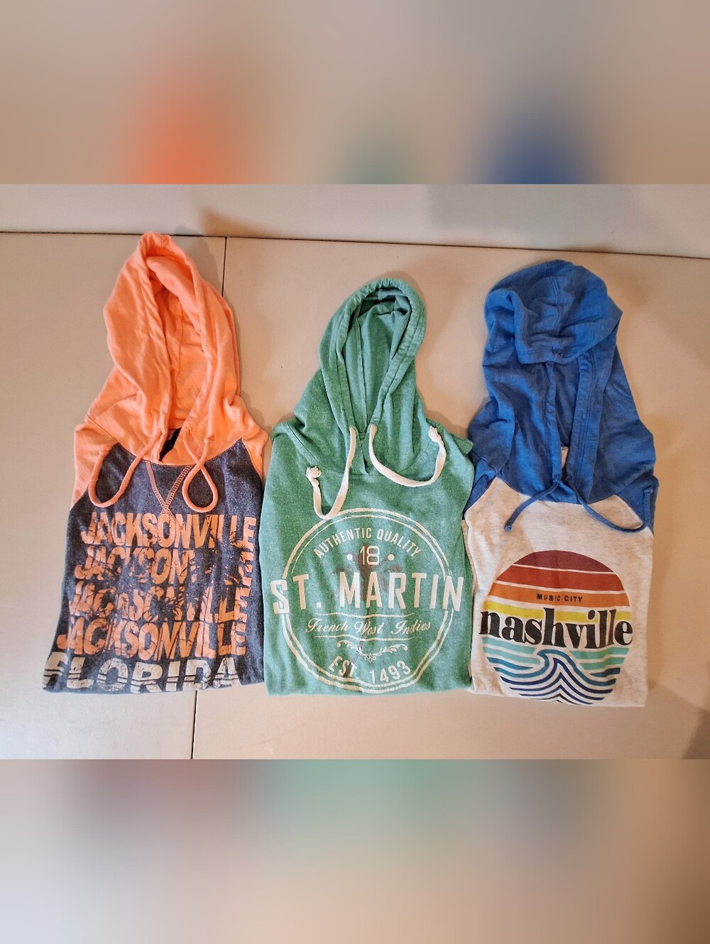 Salt Creek Plus 2 Other Hoodie Tee's  Cotton Stretch Green Blue Orange Sz Small